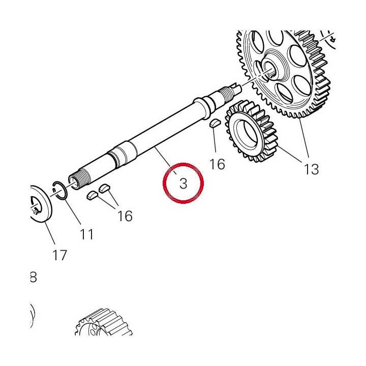 Arbre renvoi distribution — réf. 14710811A | Ducati Store