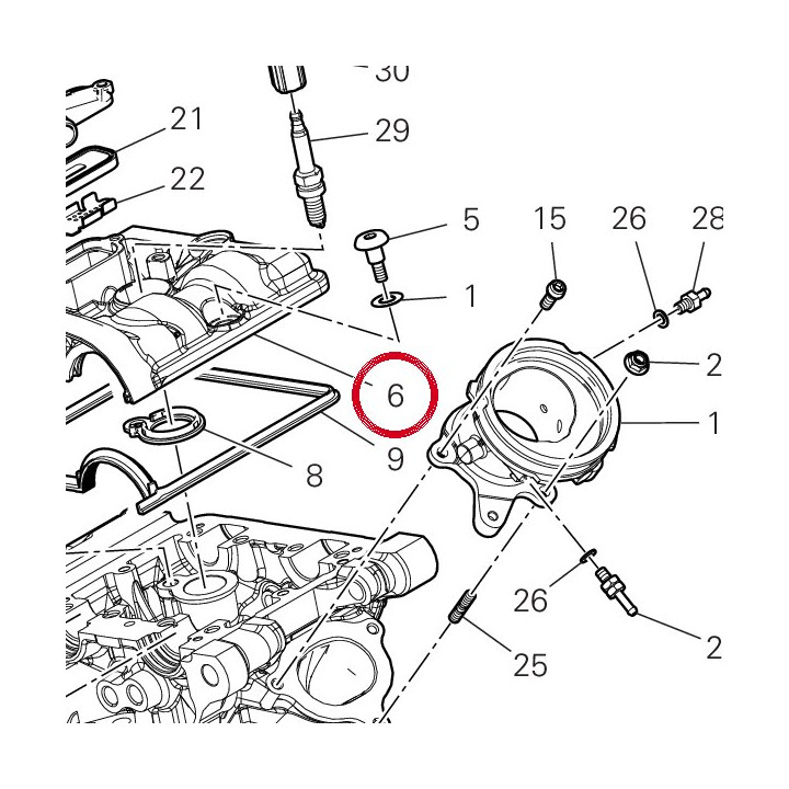 Couvercle culasse vertical — réf. 24716801AH | Ducati Store