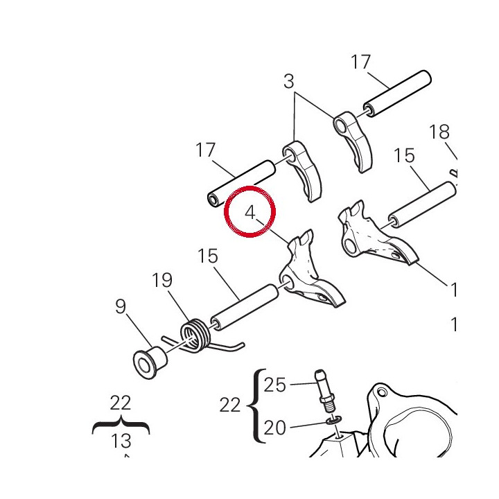 Culbuteur fermature gauche — réf. 20910501A | Ducati Store