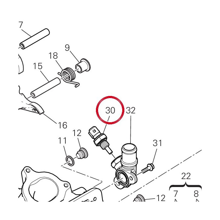 Capteur temperature eau — réf. 55243442A | Ducati Store