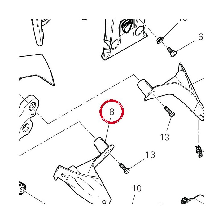 Support Pare-Brise droit — réf. 8301B961A | Ducati Store