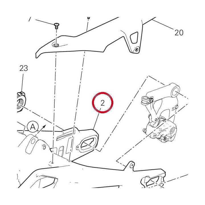Bras oscillant arrière — réf. 37022563AA | Ducati Store