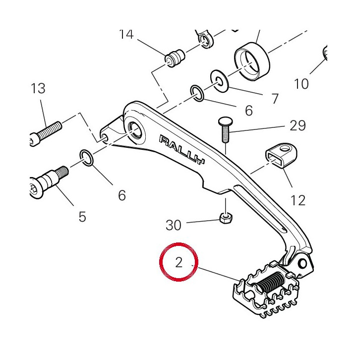 Ensemble levier frein — réf. 45721322AA | Ducati Store