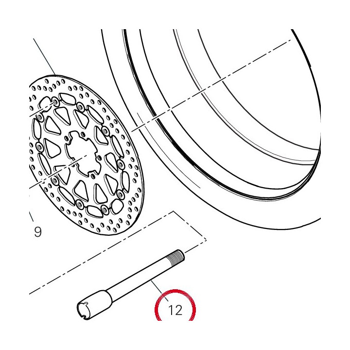 Pivot roue avant 81910941BA — réf. 81910941BA | Ducati Store