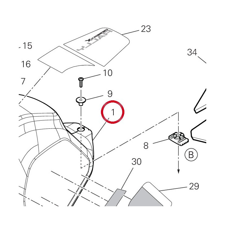 Réservoir carburant — réf. 58613091FC | Ducati Store