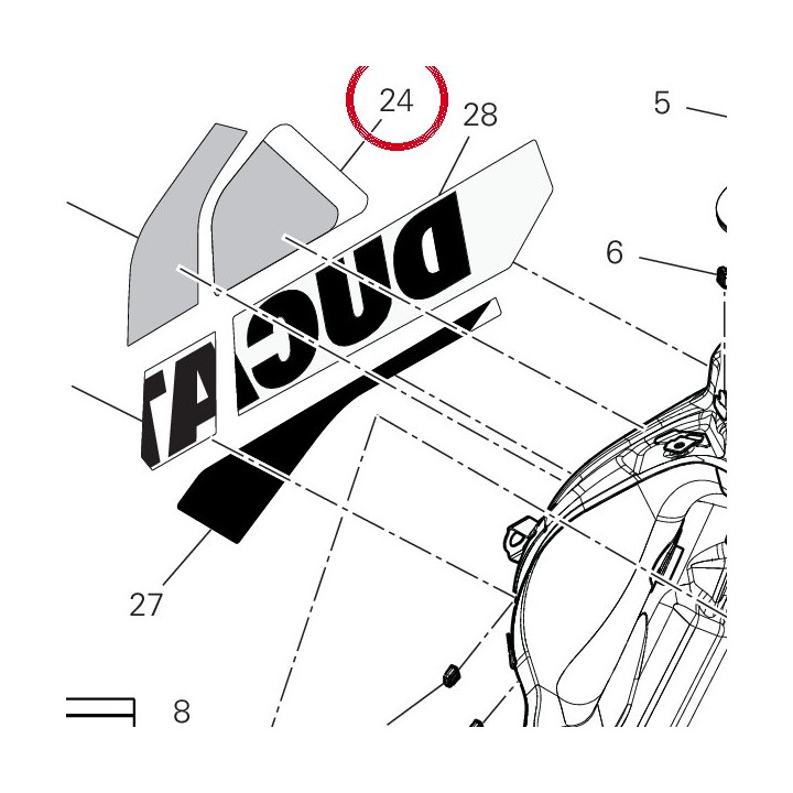 Decalco serbatoio dx V21Q — réf. 4381H951A | Ducati Store
