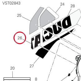 Decalco serbatoio dx V21Q — réf. 4381H971A | Ducati Store