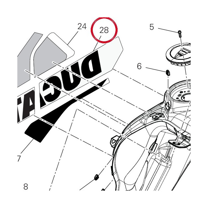 Decalco serbatoio dx — réf. 4381L061A | Ducati Store