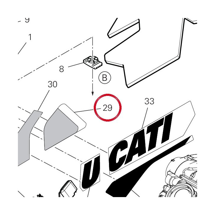 Deca Ducati serbatoio sx — réf. 4381I041A | Ducati Store