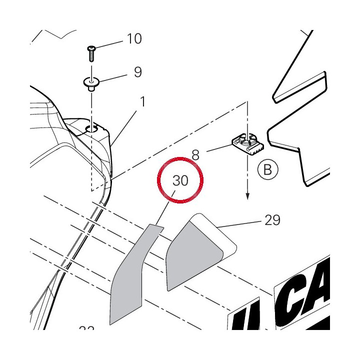 Decalco serbatoio dx V21Q — réf. 4381I051A | Ducati Store