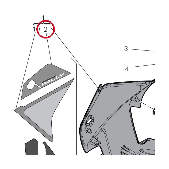 Decalcomanie droite — réf. 4381I001A | Ducati Store