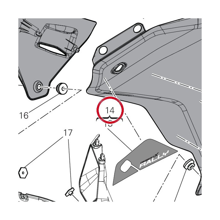 Carene gauche 480PH461AA — réf. 480PH462AA | Ducati Store
