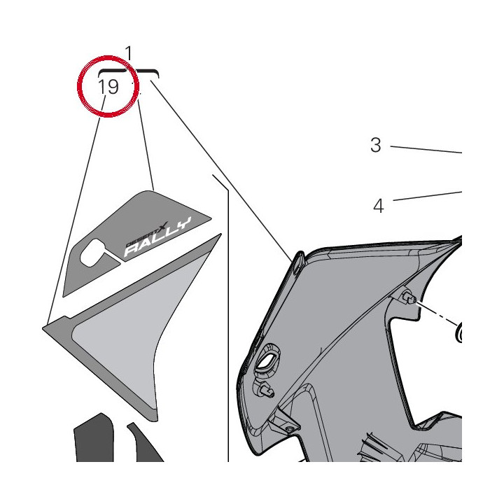 Decalcomanie carene droite — réf. 4381I011A | Ducati Store