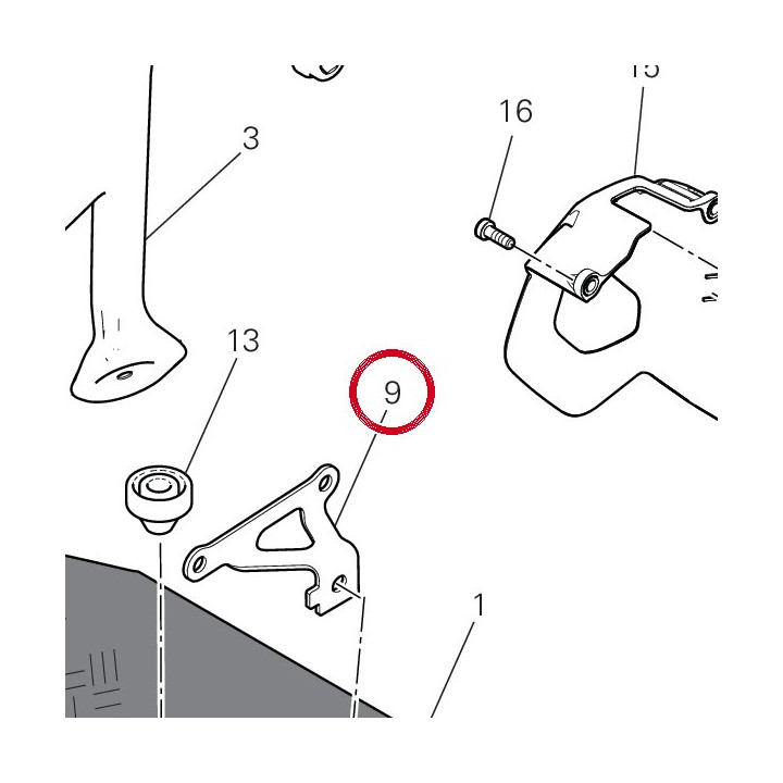 Bride gauche 8301P001AA — réf. 8301P001AA | Ducati Store