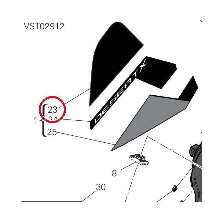 Decalco serbatoio sup dx — réf. 4381L231A | Ducati Store