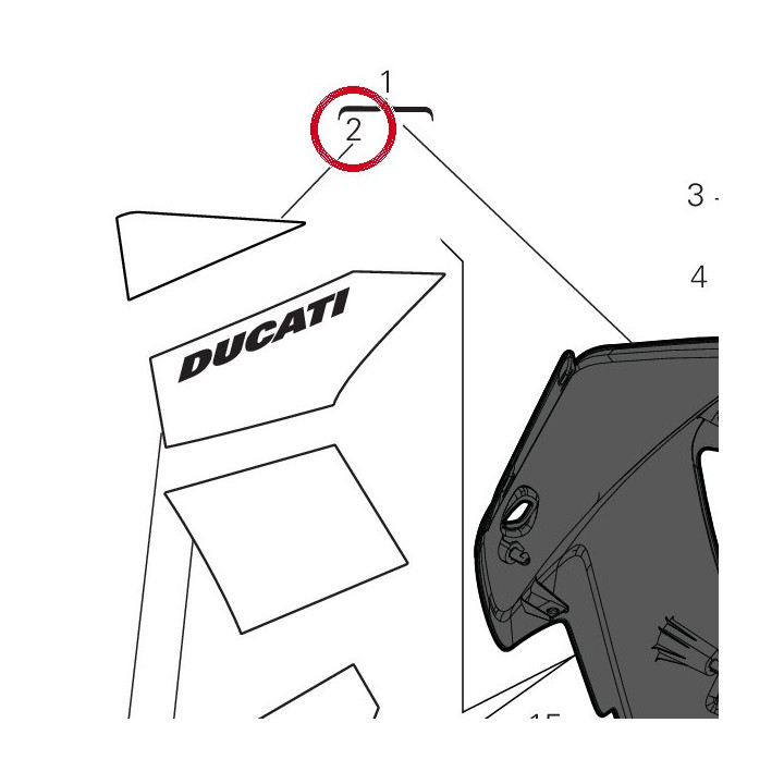 Decalcomanie droite — réf. 4381L341A | Ducati Store