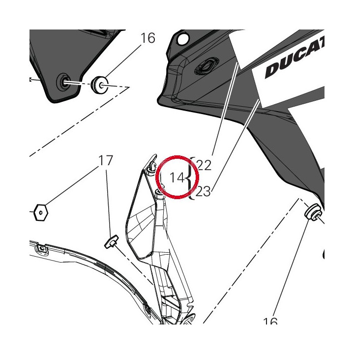 Carene gauche 480PC883AC — réf. 480PC883AC | Ducati Store