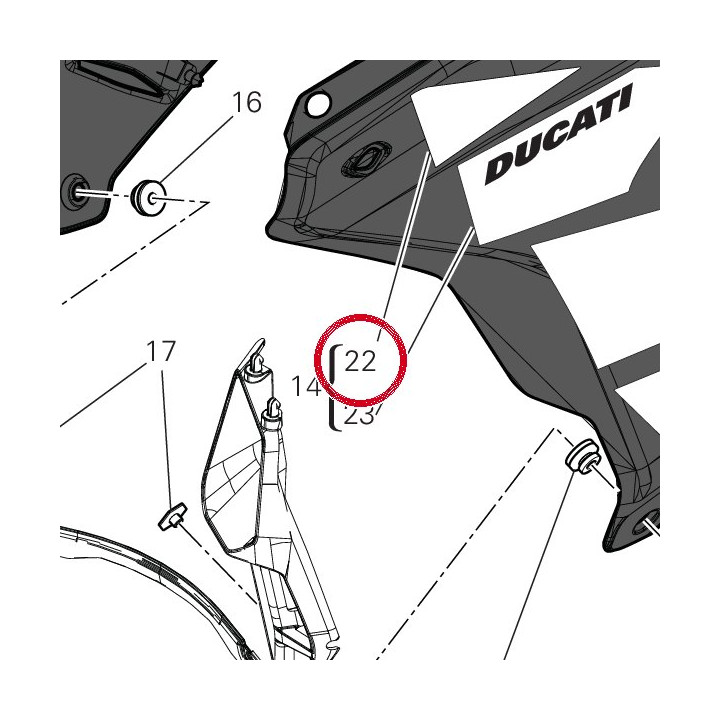 Decalcomanie gauche — réf. 4381L331A | Ducati Store