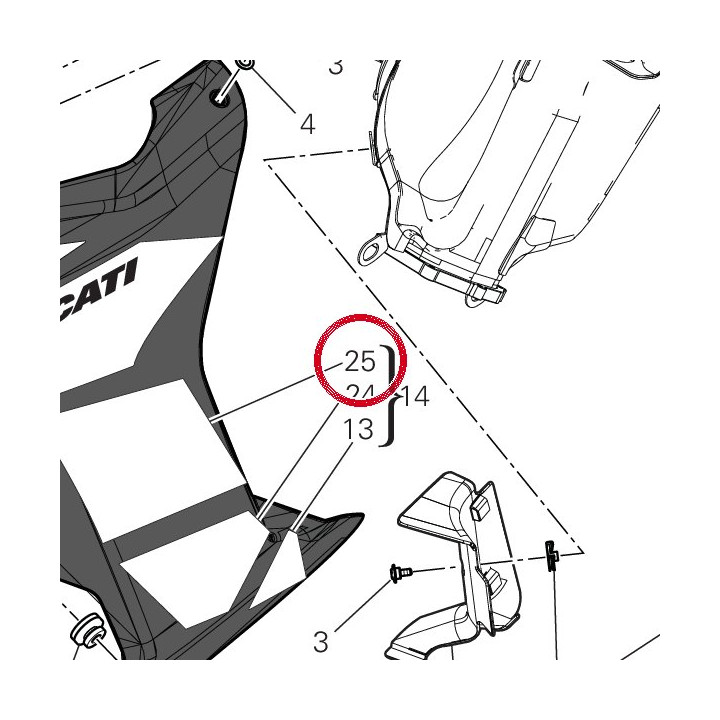 Decalcomanie gauche — réf. 4381M911A | Ducati Store