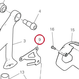Bride gauche 96712051AA — réf. 96712051AA | Ducati Store