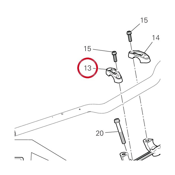 Cavalier guidon, supérieur — réf. 36016491AA | Ducati Store