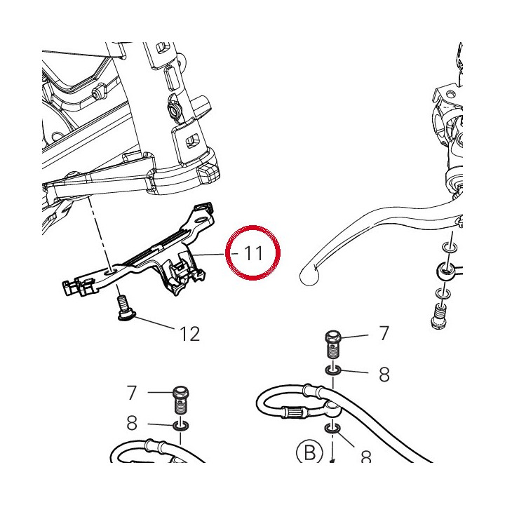 Support tuyaux Abs 8291V541B — réf. 8291V541B | Ducati Store