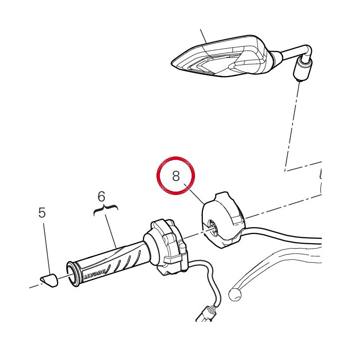 Commutateur droit 65010701B — réf. 65010701C | Ducati Store