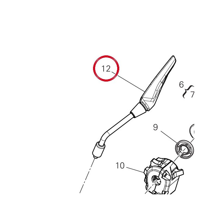 Rétroviseur gauche 52310831A — réf. 52310831A | Ducati Store