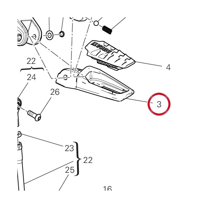 Repose-Pieds gauche — réf. 46410971AA | Ducati Store
