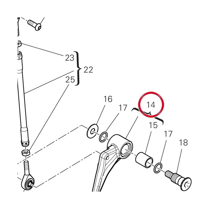 V22B Gearchange lever — réf. 45623881AA | Ducati Store