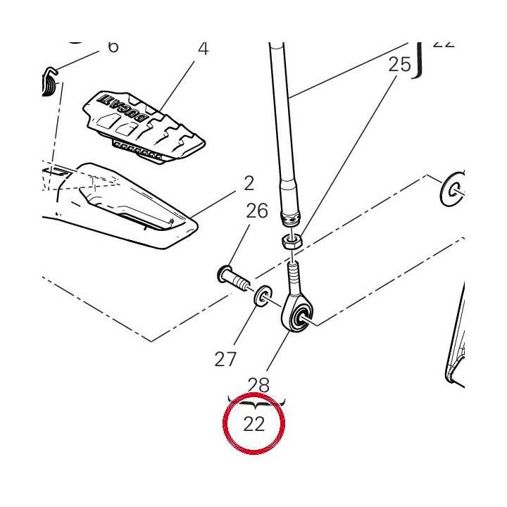 Asta rinvio cambio — réf. 11724102AA | Ducati Store