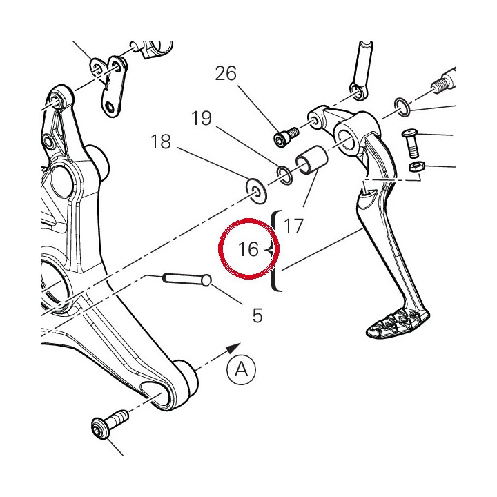 Ensemble levier frein — réf. 45724571AA | Ducati Store