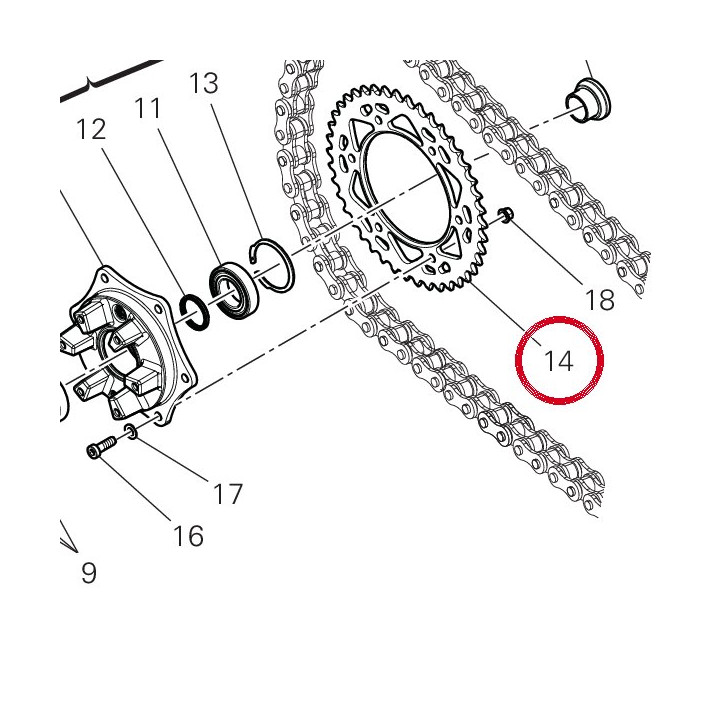 Couronne D42 49417121AB — réf. 49417121AB | Ducati Store