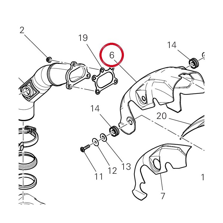 Pare-Chaleur tuyau — réf. 4601R554A | Ducati Store