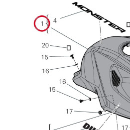 Cache réservoir 480PK624AA — réf. 480PK624AA | Ducati Store