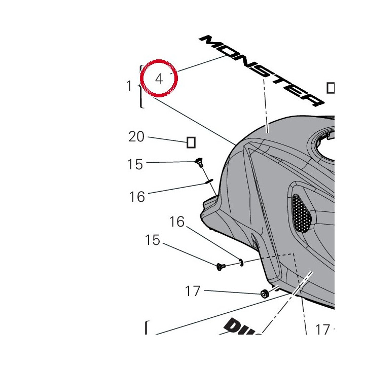 Decalcomanie R╘servoir — réf. 43817461A | Ducati Store