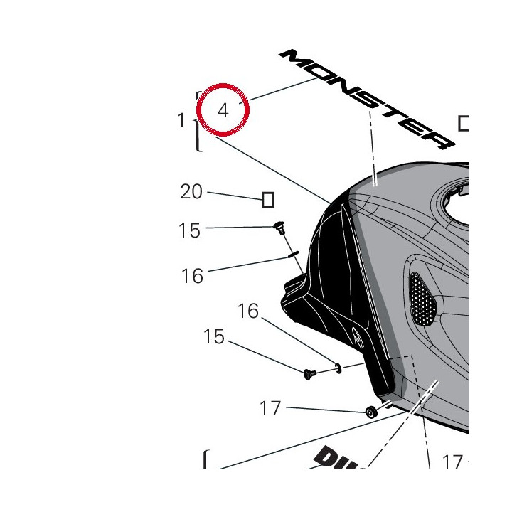 Decalcomanie R╘servoir — réf. 43817971A | Ducati Store