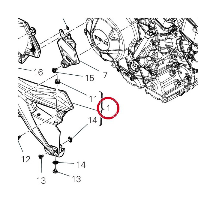 Panneau lateral droit — réf. 460PT241A | Ducati Store