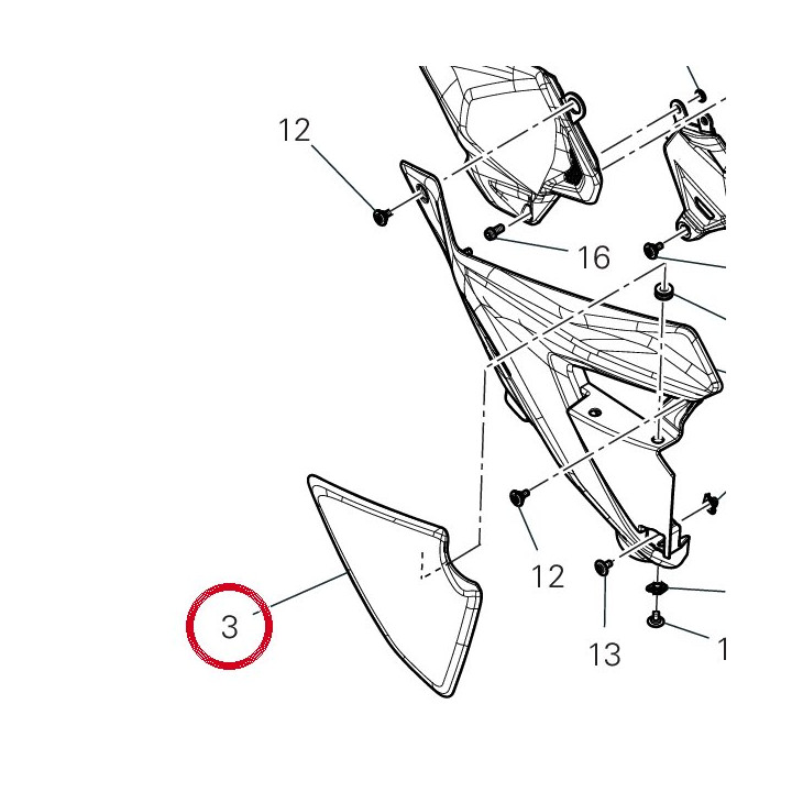 Panneau lateral droit — réf. 4601T261A | Ducati Store