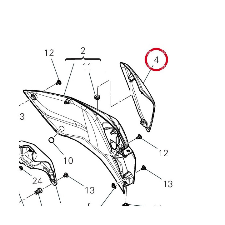 Panneau lateral gauche — réf. 4601T271A | Ducati Store