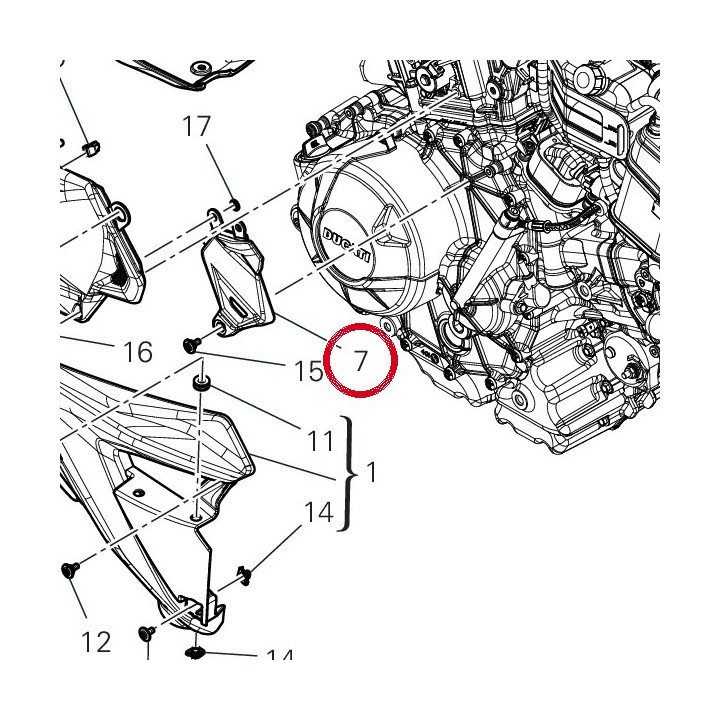 Couvercle droit connecteur — réf. 4601U381A | Ducati Store
