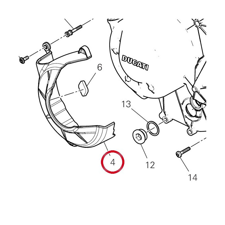 V22B Clutch cap cover — réf. 4601U391A | Ducati Store
