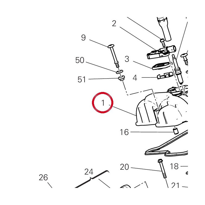 Couvercle culasse vertical — réf. 24717003CD | Ducati Store