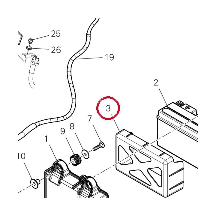 Support batterie 86614571A — réf. 86614571A | Ducati Store