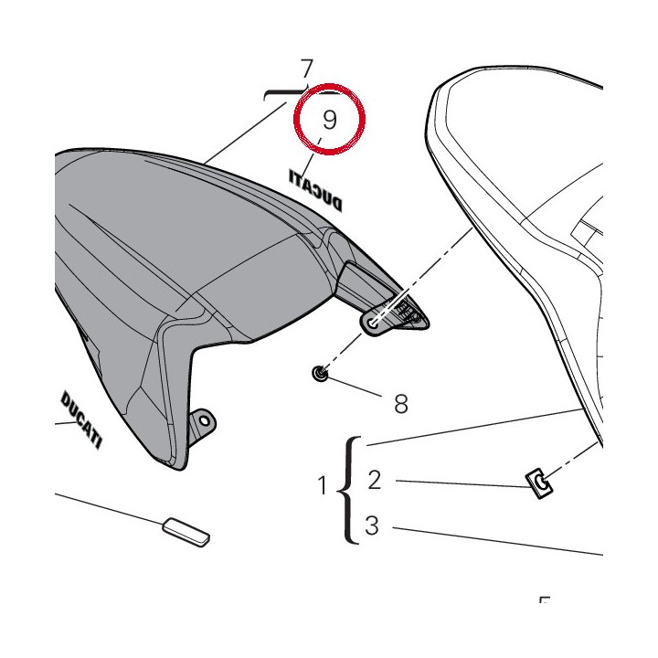 Decalco Ducati cover sella — réf. 4381Q611A | Ducati Store