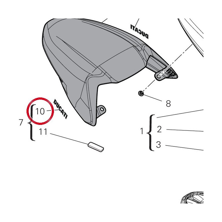 Decalco Ducati cover sella — réf. 4381Q621A | Ducati Store
