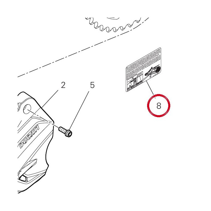 Decalcomanie réglage chaîne — réf. 43314991A | Ducati Store