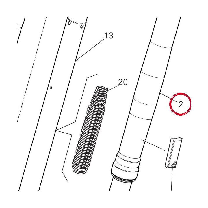 Fourche complète gauche — réf. 34521183A | Ducati Store