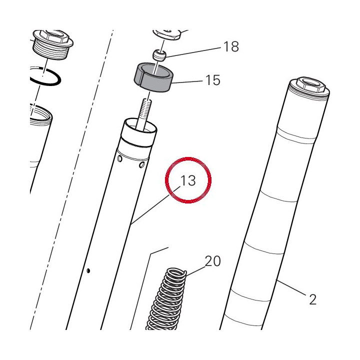Unité pied de forche + — réf. 34923031A | Ducati Store