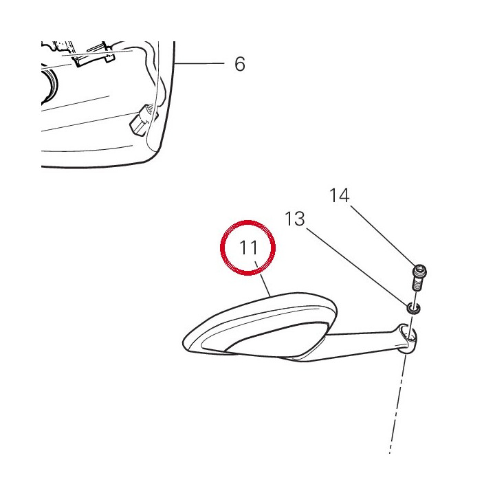 Rétroviseur droit 52310541A — réf. 52310541A | Ducati Store